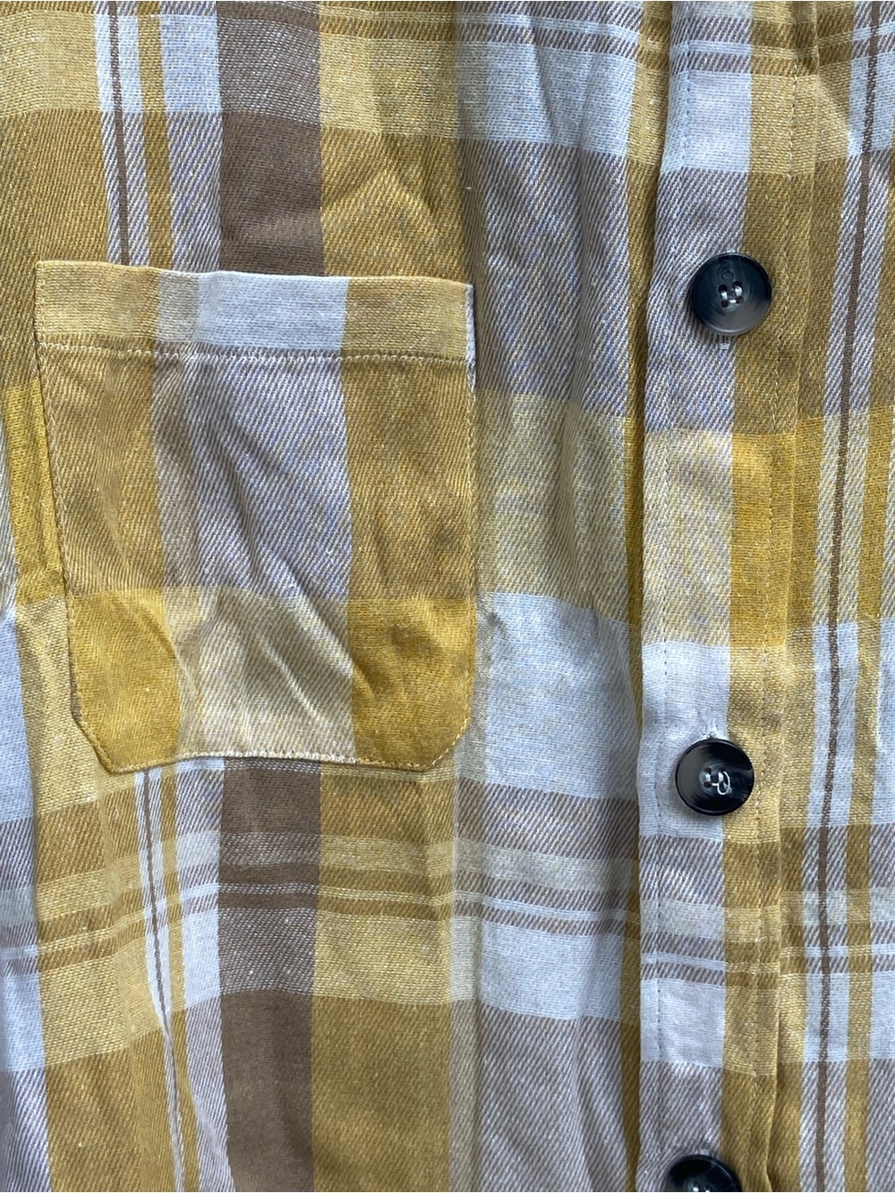 Chicme Yellow Plaid Flannel Button Down Shirt Womens Plus Size 3XL NWOT New - Picture 4 of 7